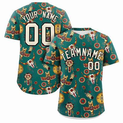 Custom Aqua 3D Graffiti Pattern Personalized Design Authentic Baseball Jersey