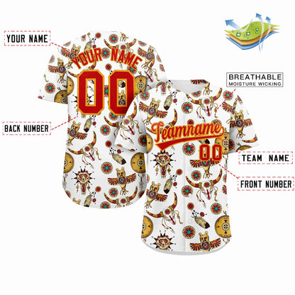 Custom White 3D Graffiti Pattern Personalized Design Authentic Baseball Jersey