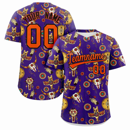 Custom Purple 3D Graffiti Pattern Personalized Design Authentic Baseball Jersey