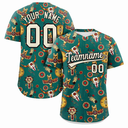 Custom Aqua 3D Graffiti Pattern Personalized Design Authentic Baseball Jersey