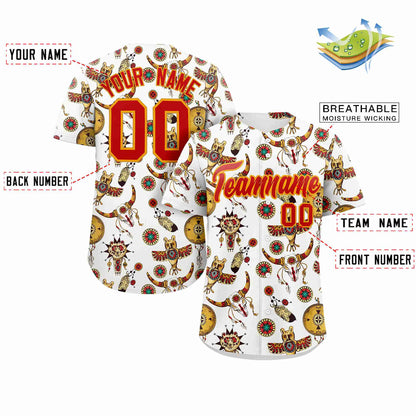 Custom White 3D Graffiti Pattern Personalized Design Authentic Baseball Jersey