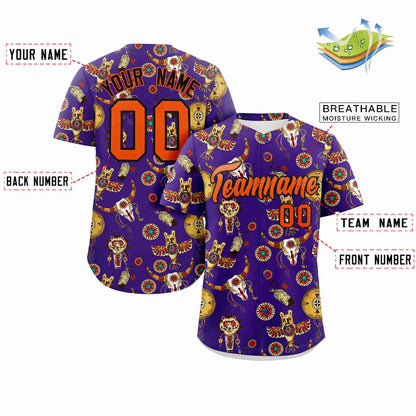 Custom Purple 3D Graffiti Pattern Personalized Design Authentic Baseball Jersey