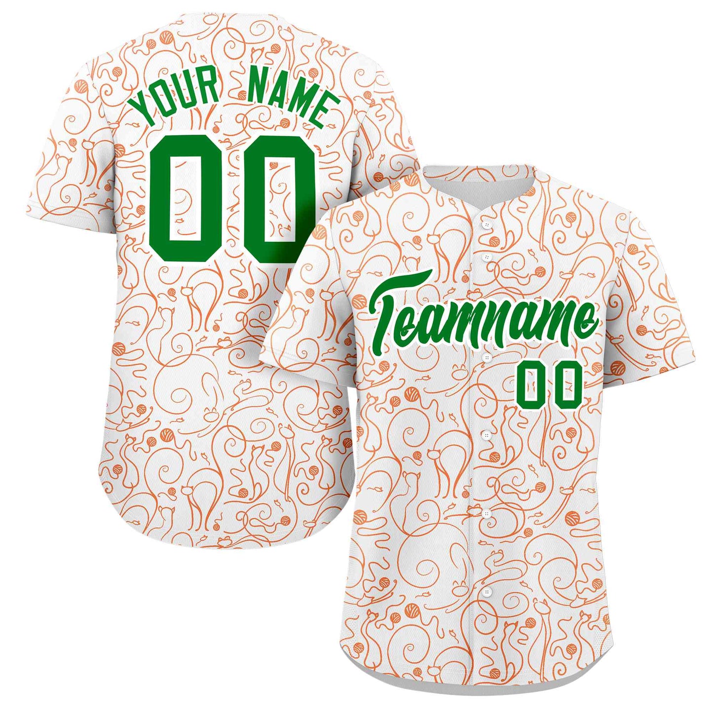 Custom White Orange Line Art Graffiti Pattern Design Authentic Baseball Jersey