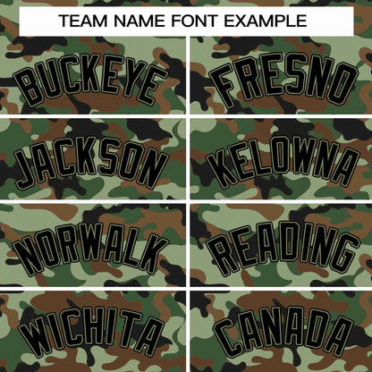 Custom Brown Green-Black Camo Fashion Authentic Sleeveless Baseball Jersey