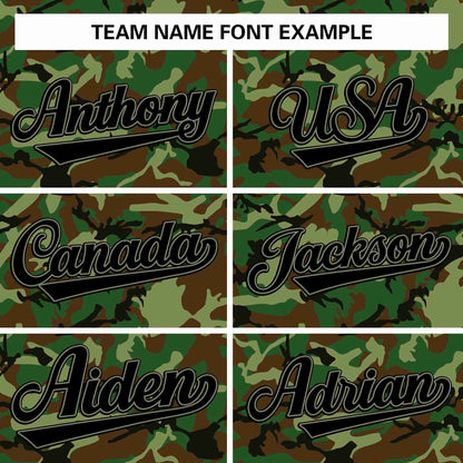 Custom Brown Green-Black Camo Fashion Authentic Sleeveless Baseball Jersey