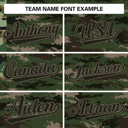 Custom Green Brown-Khaki Camo Fashion Authentic Sleeveless Baseball Jersey