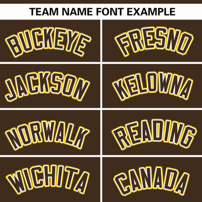 Custom Brown Gold Thick Stripe Fashion Design Authentic Baseball Jersey