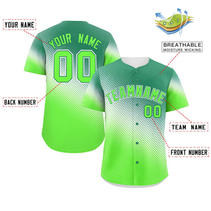 Custom Kelly Green Neon Green Tiny Spot Gradient Fashion Authentic Baseball Jersey