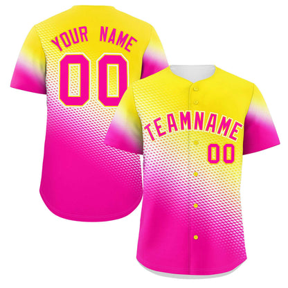 Custom Gold Rose Red Tiny Spot Gradient Fashion Authentic Baseball Jersey