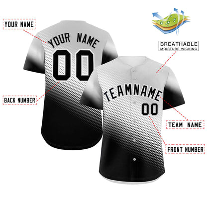 Custom Light Gray Black Tiny Spot Gradient Fashion Authentic Baseball Jersey