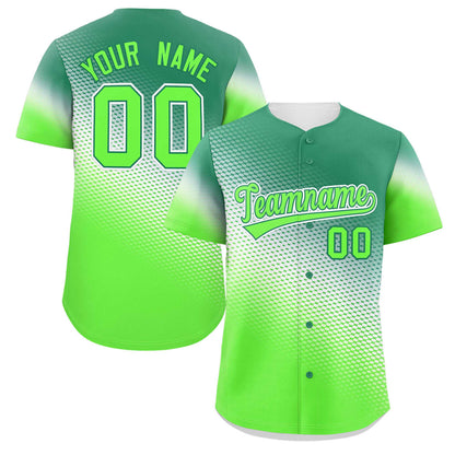 Custom Kelly Green Neon Green Tiny Spot Gradient Fashion Authentic Baseball Jersey