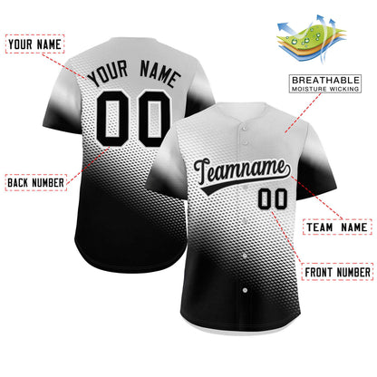 Custom Light Gray Black Tiny Spot Gradient Fashion Authentic Baseball Jersey