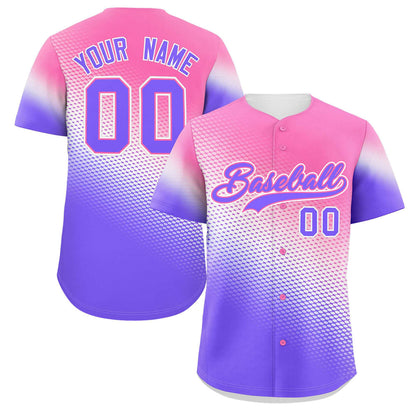 Custom Pink Purple Tiny Spot Gradient Fashion Authentic Baseball Jersey