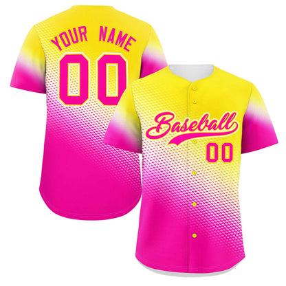 Custom Gold Rose Red Tiny Spot Gradient Fashion Authentic Baseball Jersey