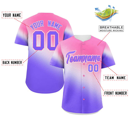 Custom Pink Purple Tiny Spot Gradient Fashion Authentic Baseball Jersey