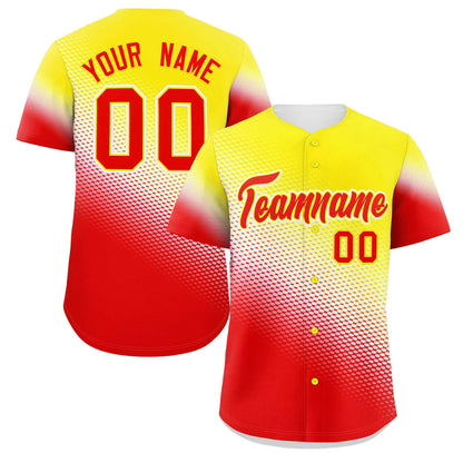 Custom Gold Red Tiny Spot Gradient Fashion Authentic Baseball Jersey