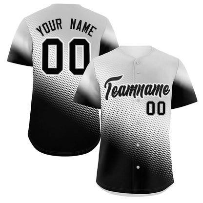 Custom Light Gray Black Tiny Spot Gradient Fashion Authentic Baseball Jersey