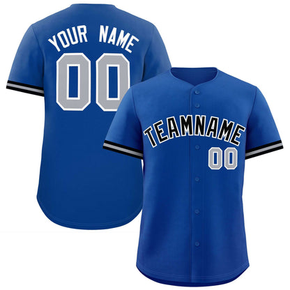 Custom Royal Black Full Button Design Authentic Baseball Jersey