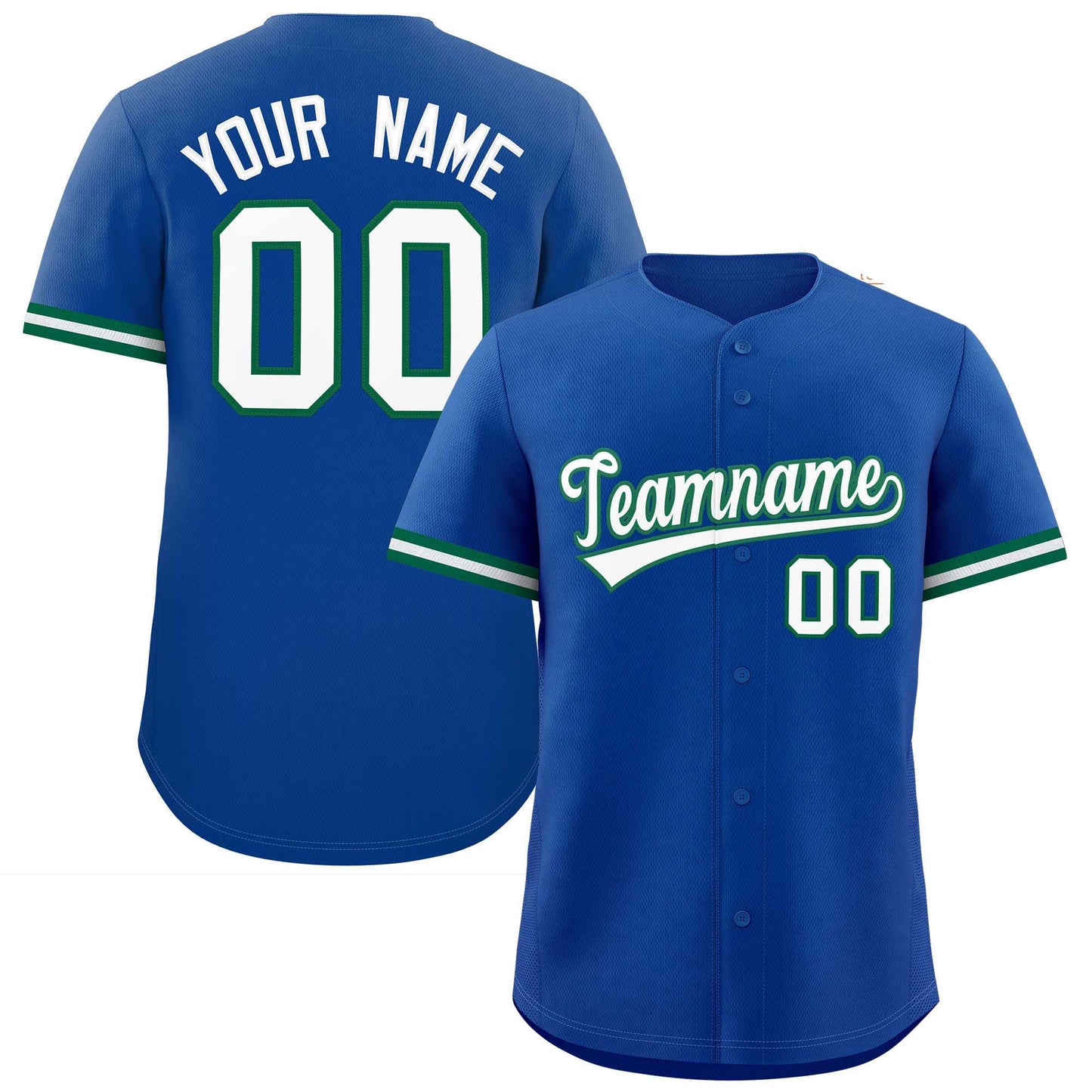 Custom Royal White Full Button Design Authentic Baseball Jersey