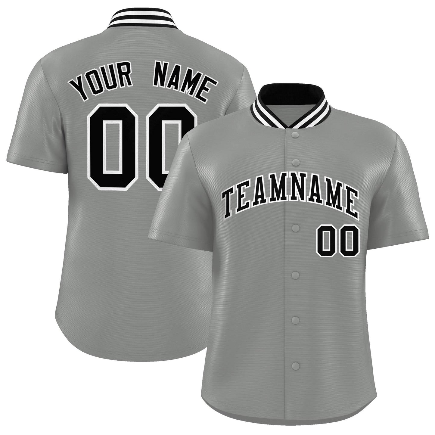 Custom Gray Classic Style Authentic Stand Collar Baseball Jersey