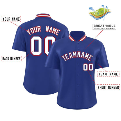 Custom Royal Classic Style Authentic Stand Collar Baseball Jersey