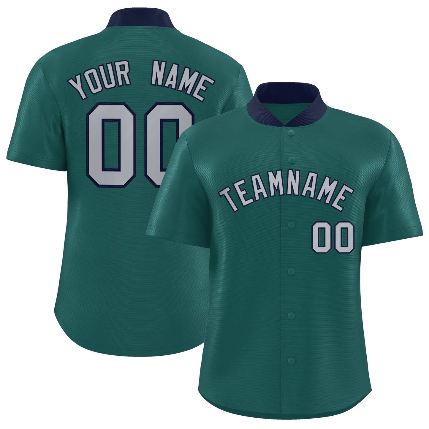 Custom Aqua Classic Style Authentic Stand Collar Baseball Jersey