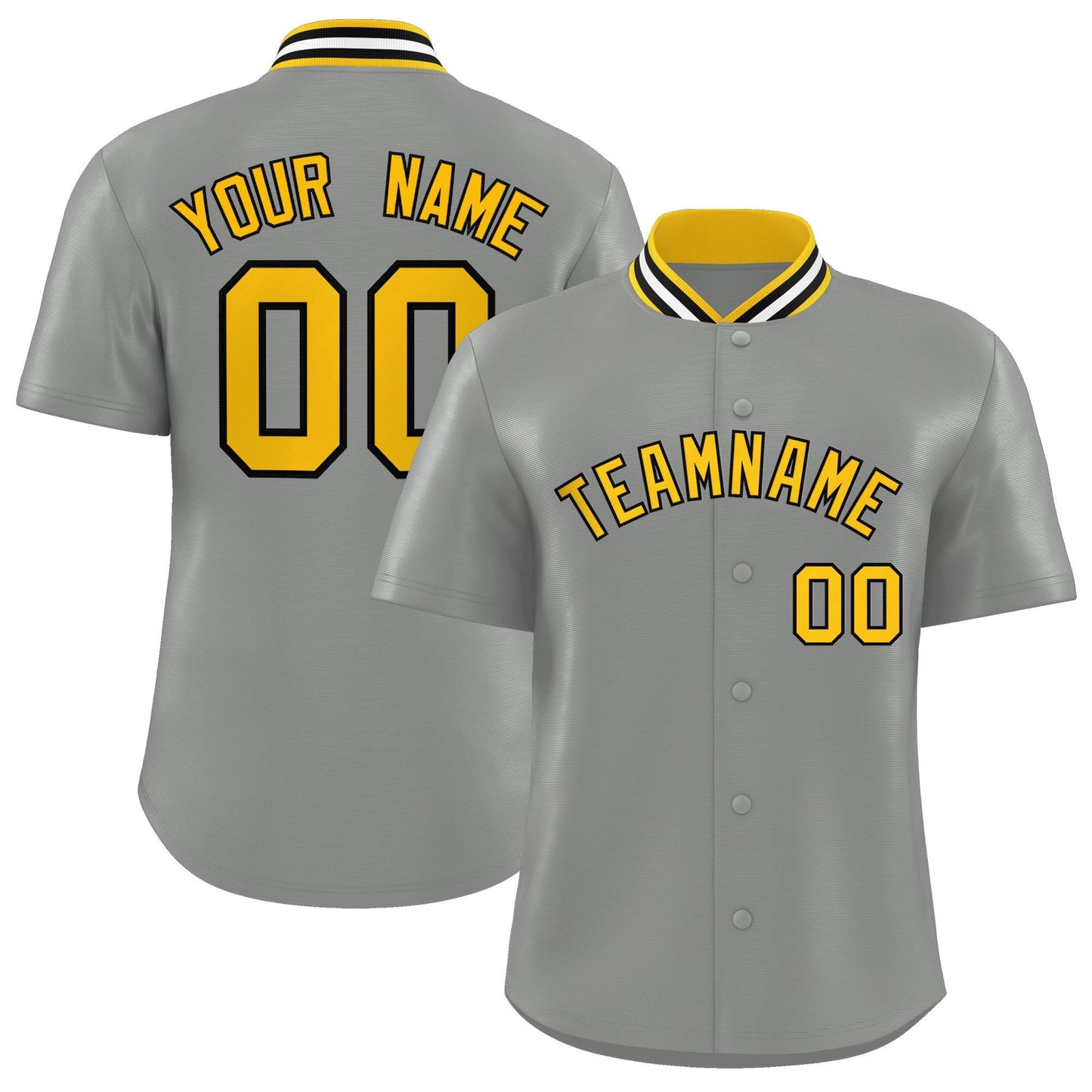 Custom Gray Classic Style Authentic Stand Collar Baseball Jersey