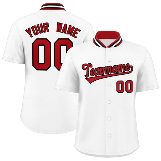 Custom White Classic Style Authentic Stand Collar Baseball Jersey