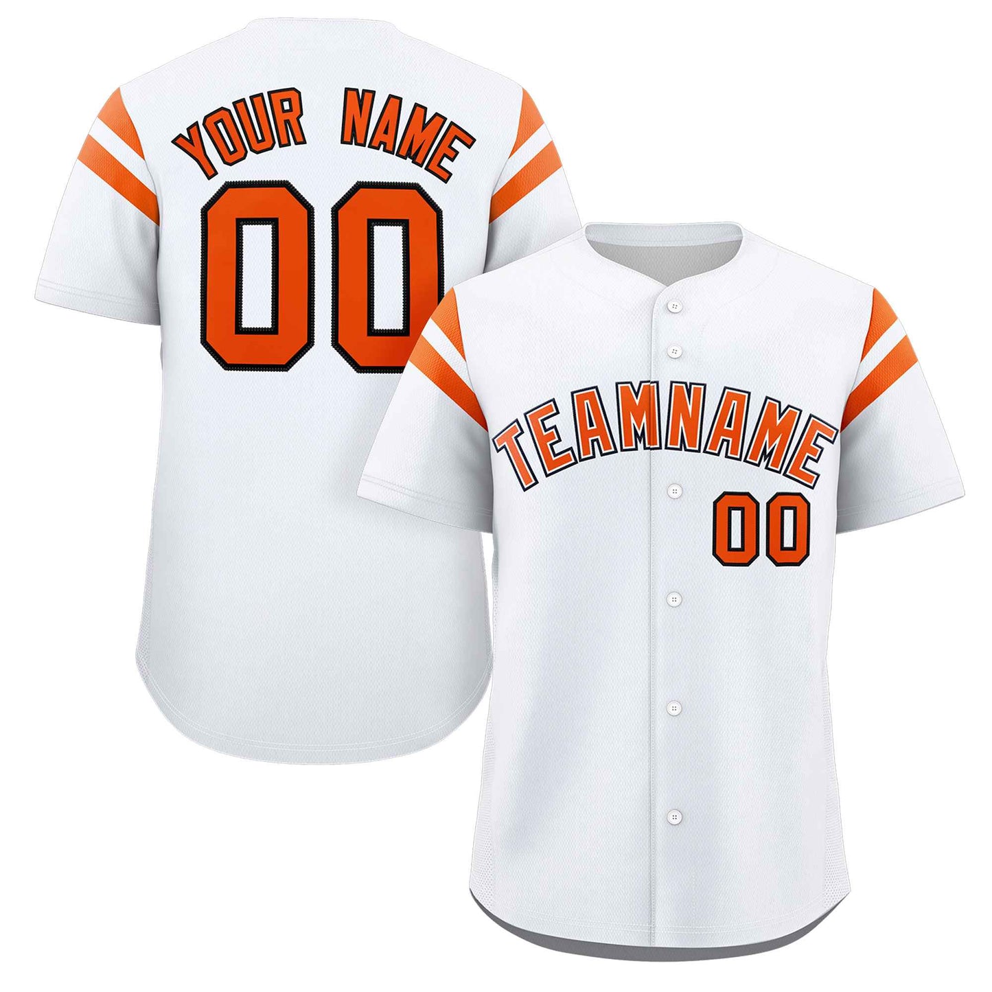 Custom White Orange Classic Style Personalized Full Button Authentic Baseball Jersey