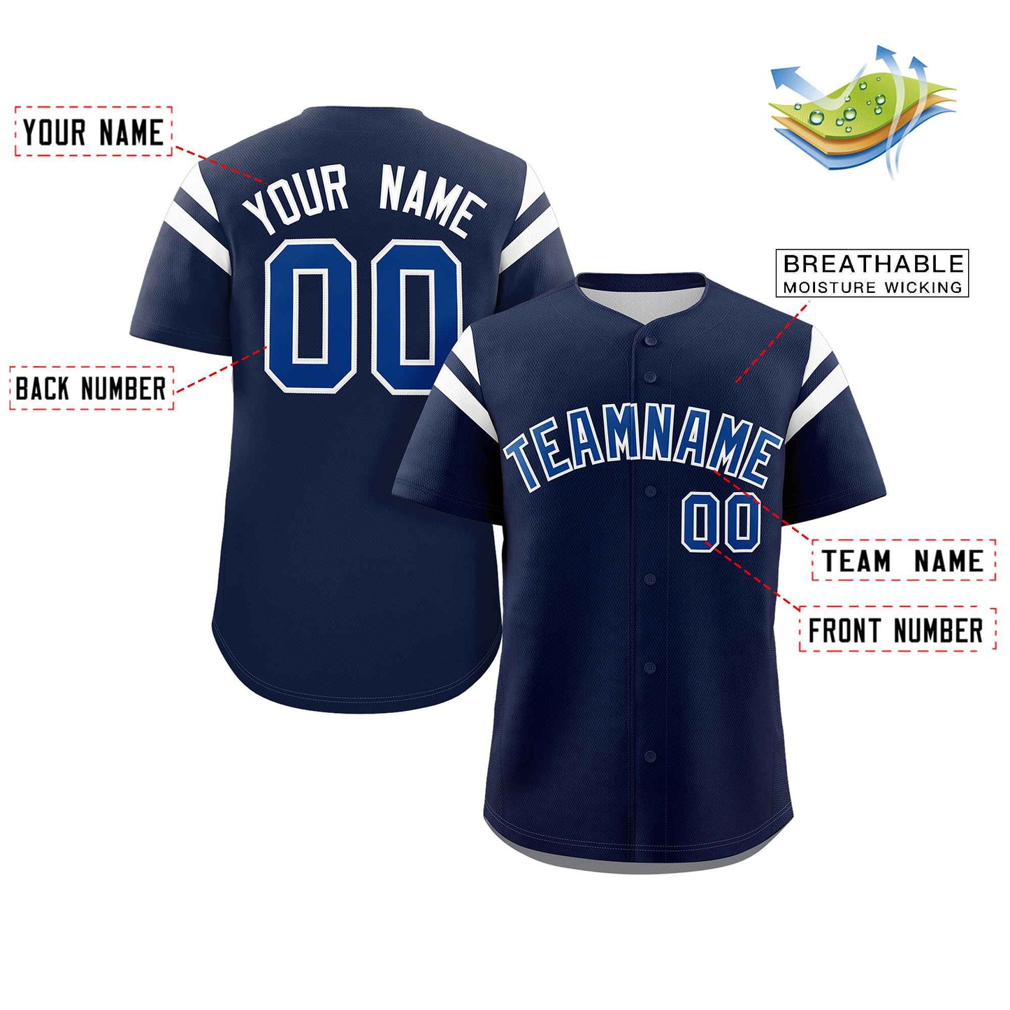 Custom Royal White Classic Style Personalized Full Button Authentic Baseball Jersey