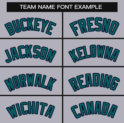 Custom Gray Aqua-Black Classic Style Personalized Full Button Authentic Baseball Jersey