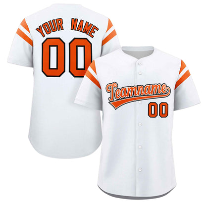 Custom White Orange Classic Style Personalized Full Button Authentic Baseball Jersey