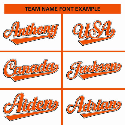 Custom White Orange Classic Style Personalized Full Button Authentic Baseball Jersey