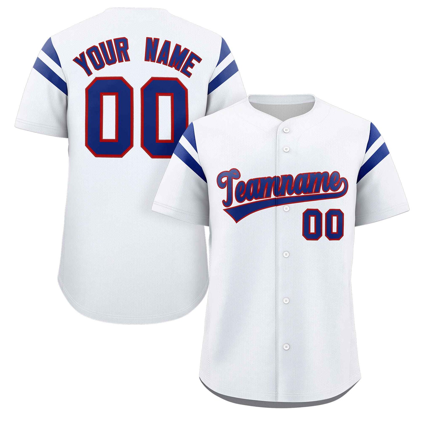 Custom White Royal Classic Style Personalized Full Button Authentic Baseball Jersey