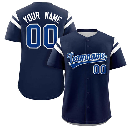 Custom Royal White Classic Style Personalized Full Button Authentic Baseball Jersey