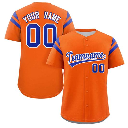 Custom Orange Royal Classic Style Personalized Full Button Authentic Baseball Jersey