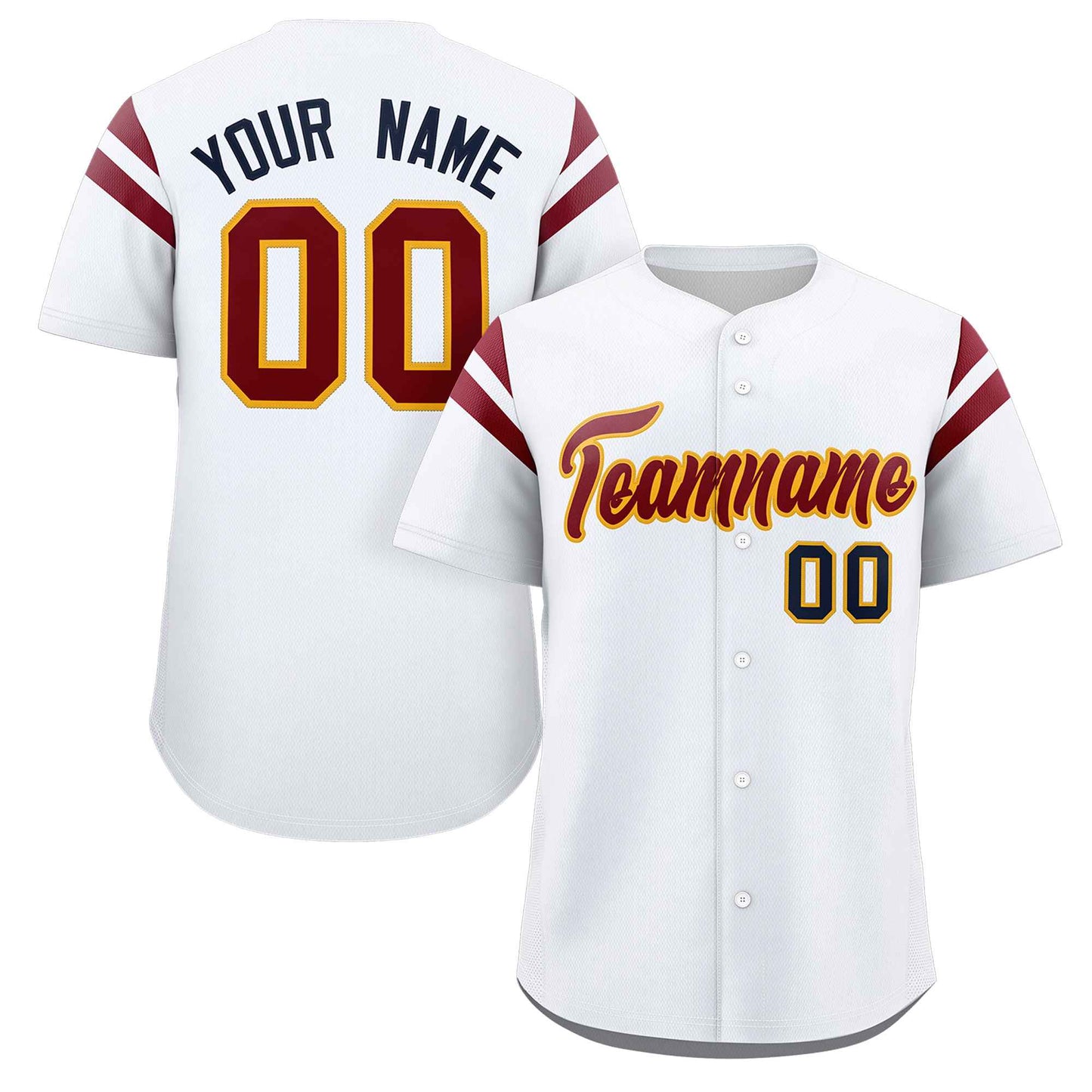 Custom White Red Classic Style Personalized Full Button Authentic Baseball Jersey