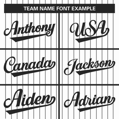 Custom White Black Stripe Fashion Design Full Button Authentic Baseball Jersey