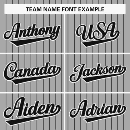 Custom Gray Black Stripe Fashion Design Full Button Authentic Baseball Jersey