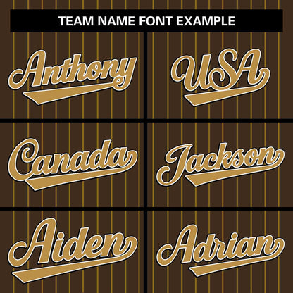 Custom Brown Gold Stripe Fashion Design Full Button Authentic Baseball Jersey