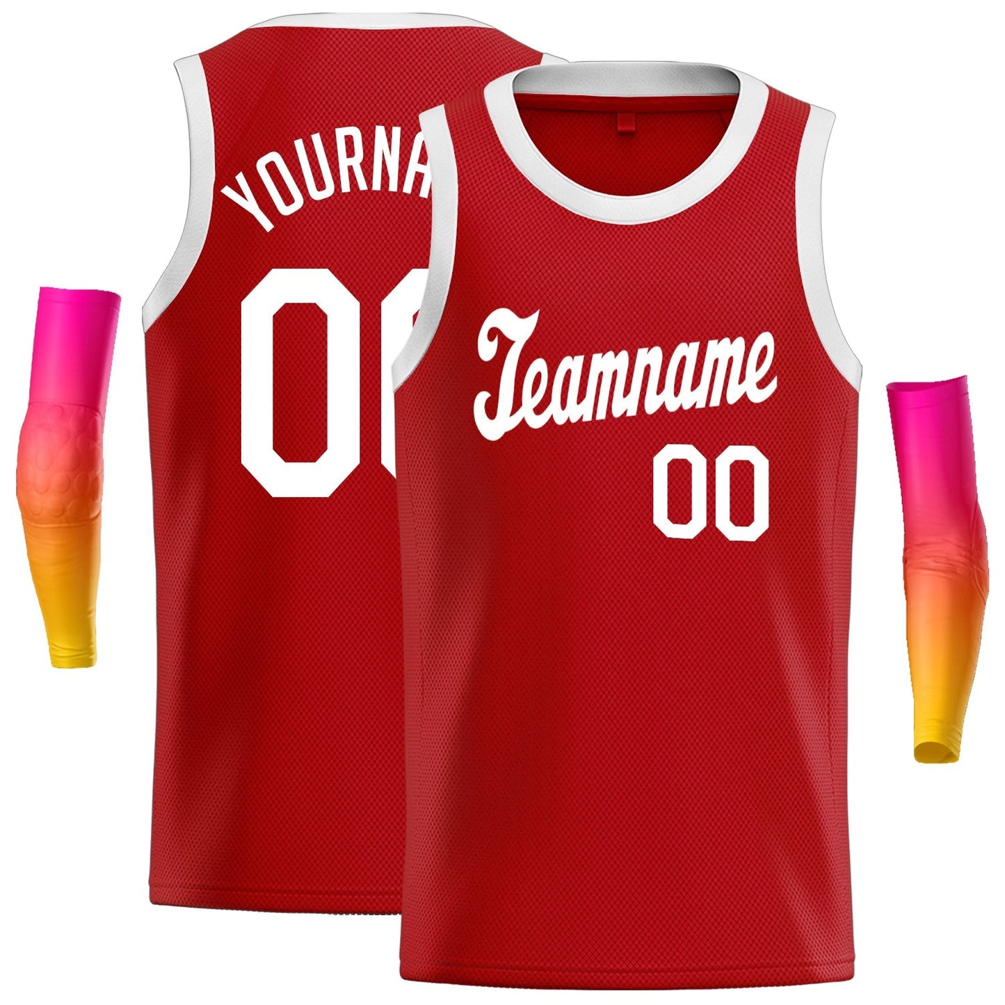 Custom  Red White Classic Tops Men/Boy Athletic Basketball Jersey