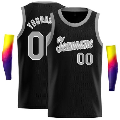 Custom Black Gray-White Classic Tops Fashion Sportwear Basketball Jersey