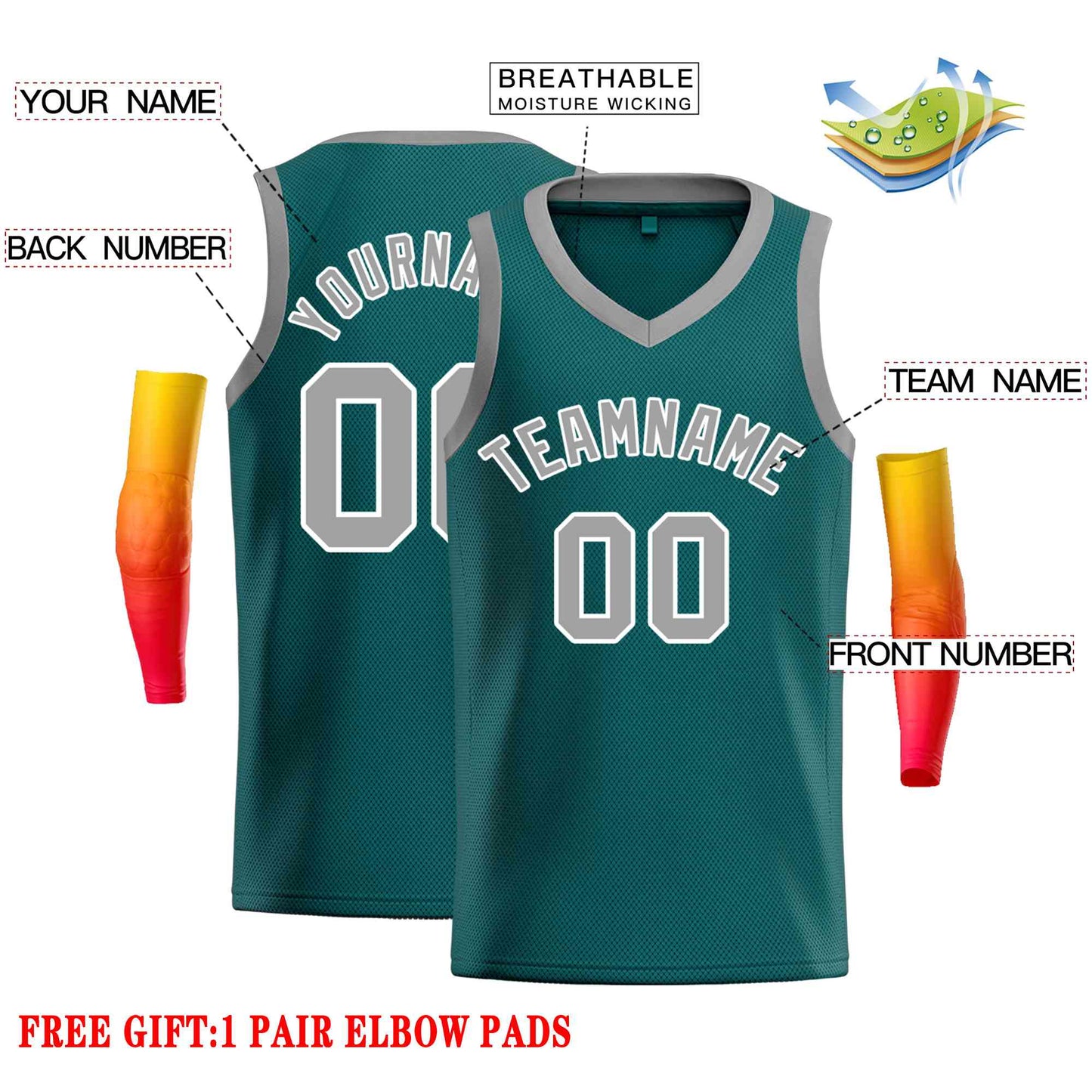 Custom Aqua Gray-White Classic Tops Men Casual Basketball Jersey