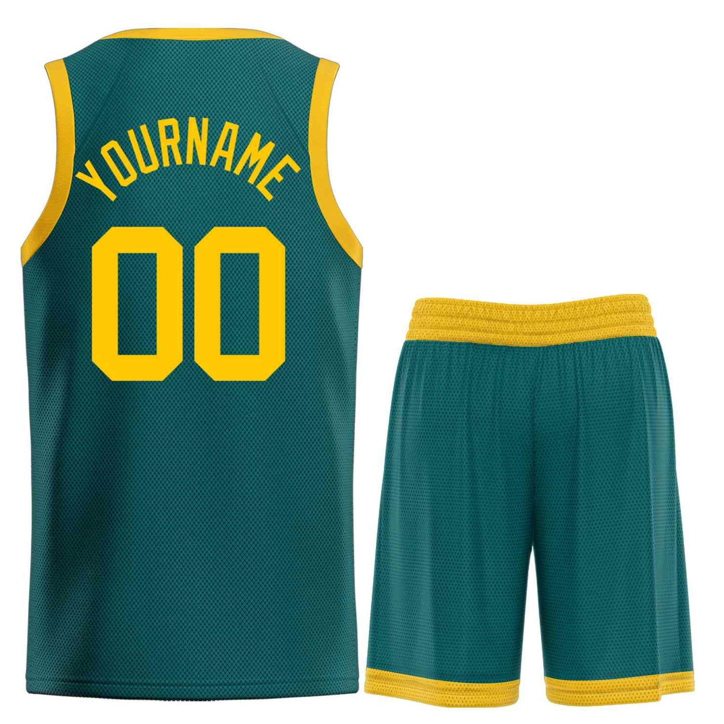 Custom Aqua YellowBull Classic Sets Curved Basketball Jersey