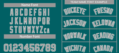 Custom Aqua Gray-White Bull Classic Sets Curved Basketball Jersey