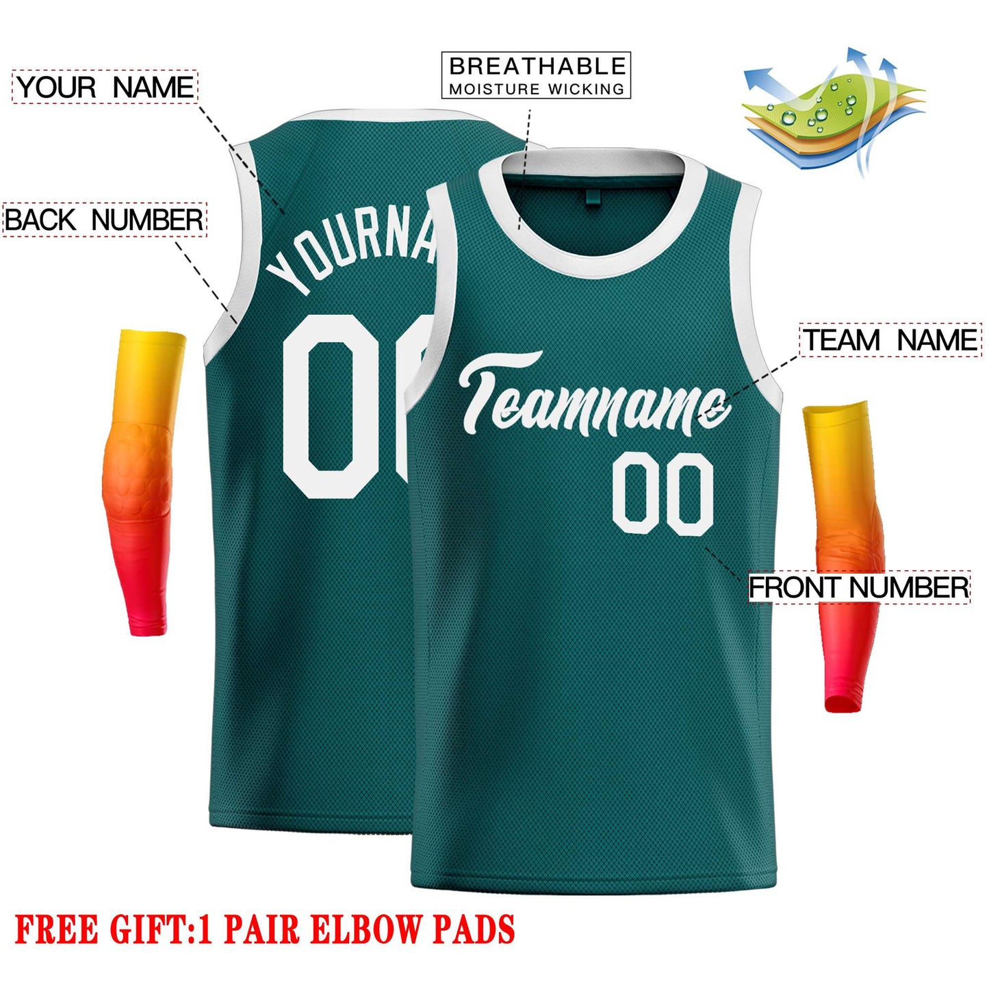 Custom Aqua White Classic Tops Casual Basketball Jersey