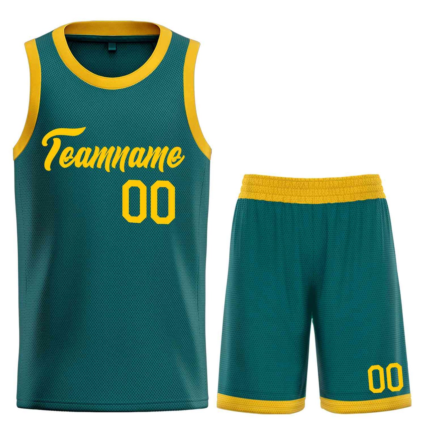 Custom Aqua Yellow Heal Sports Uniform Classic Sets Basketball Jersey