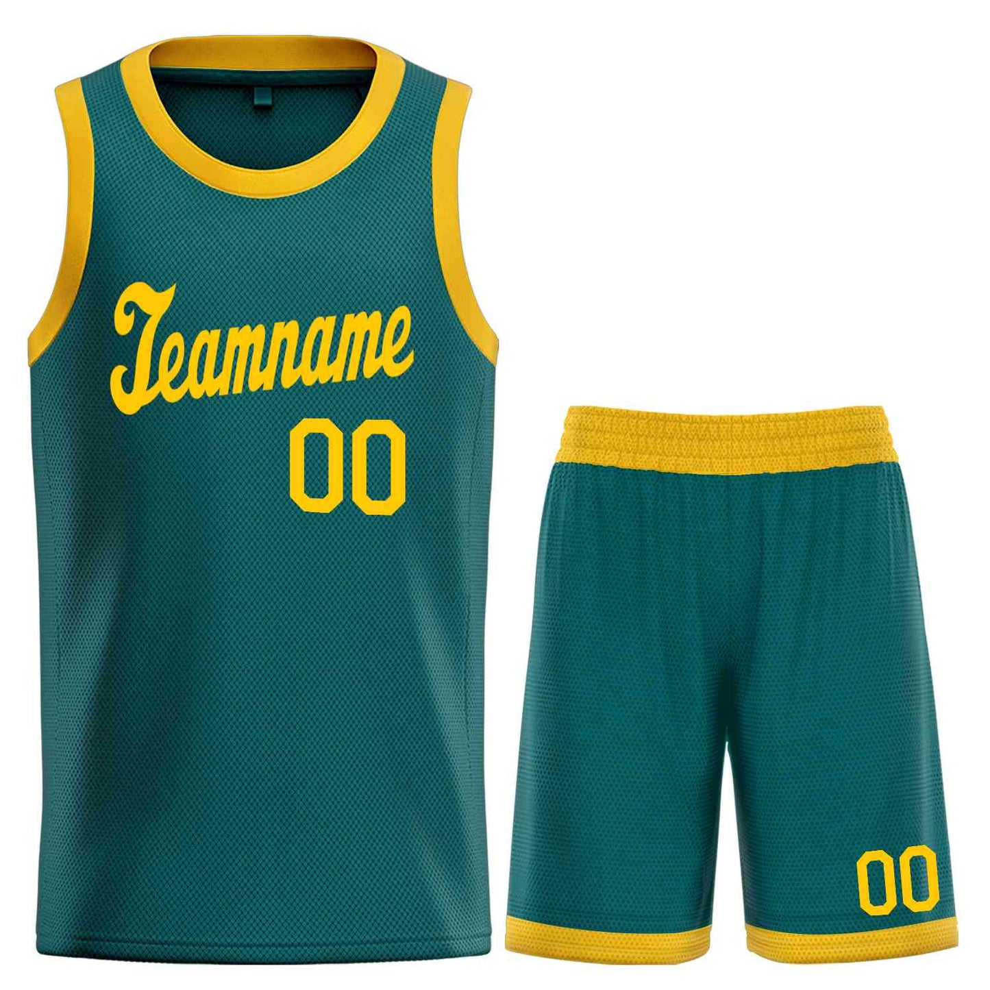 Custom Aqua Yellow Classic Sets Sports Uniform Basketball Jersey