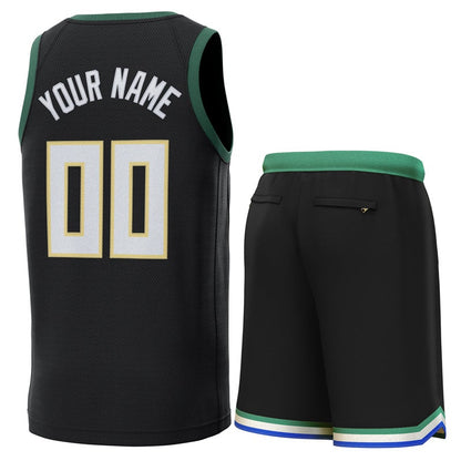 Custom Black Green Classic Sets Basketball Jersey