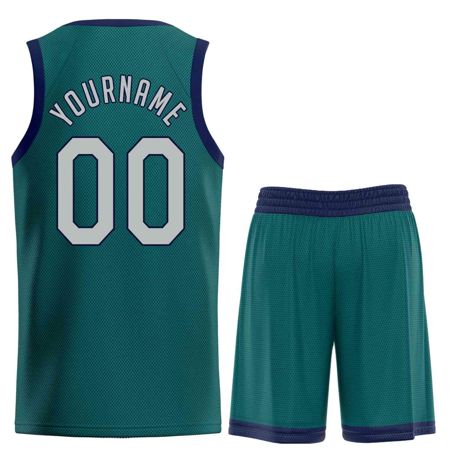 Custom Aqua Gray-Navy Classic Sets Sports Uniform Basketball Jersey